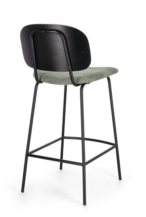 Scaun de bar tapitat cu stofa, Sienna Verde, l43,5xA52,5xH93,5 cm (1)