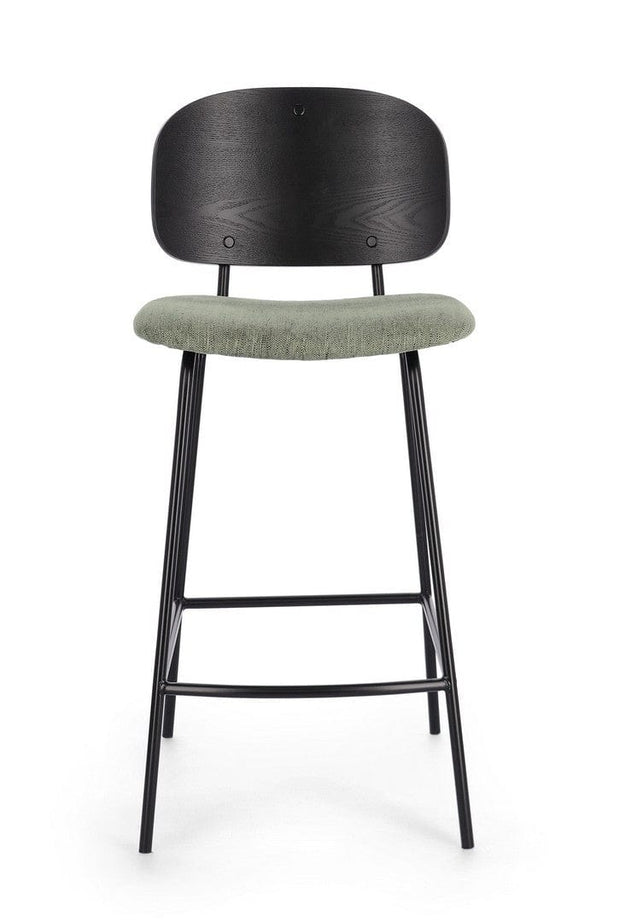 Scaun de bar tapitat cu stofa, Sienna Verde, l43,5xA52,5xH93,5 cm (3)