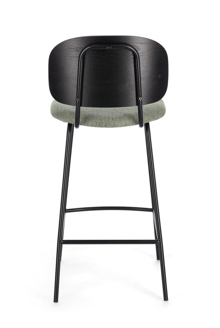 Scaun de bar tapitat cu stofa, Sienna Verde, l43,5xA52,5xH93,5 cm (4)