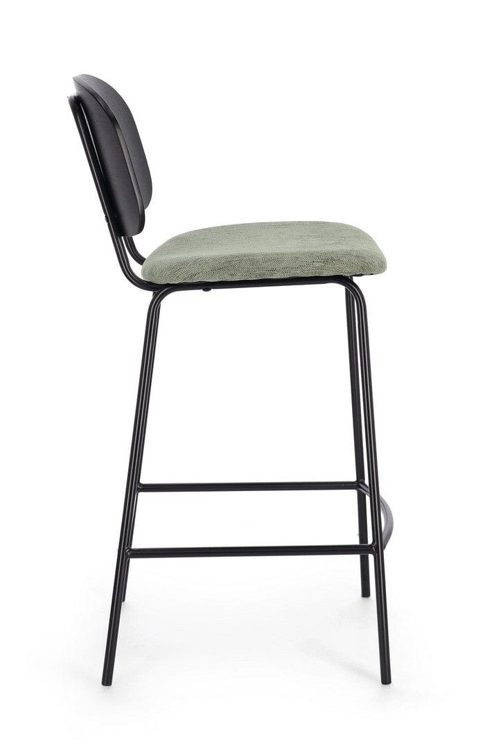 Scaun de bar tapitat cu stofa, Sienna Verde, l43,5xA52,5xH93,5 cm (5)