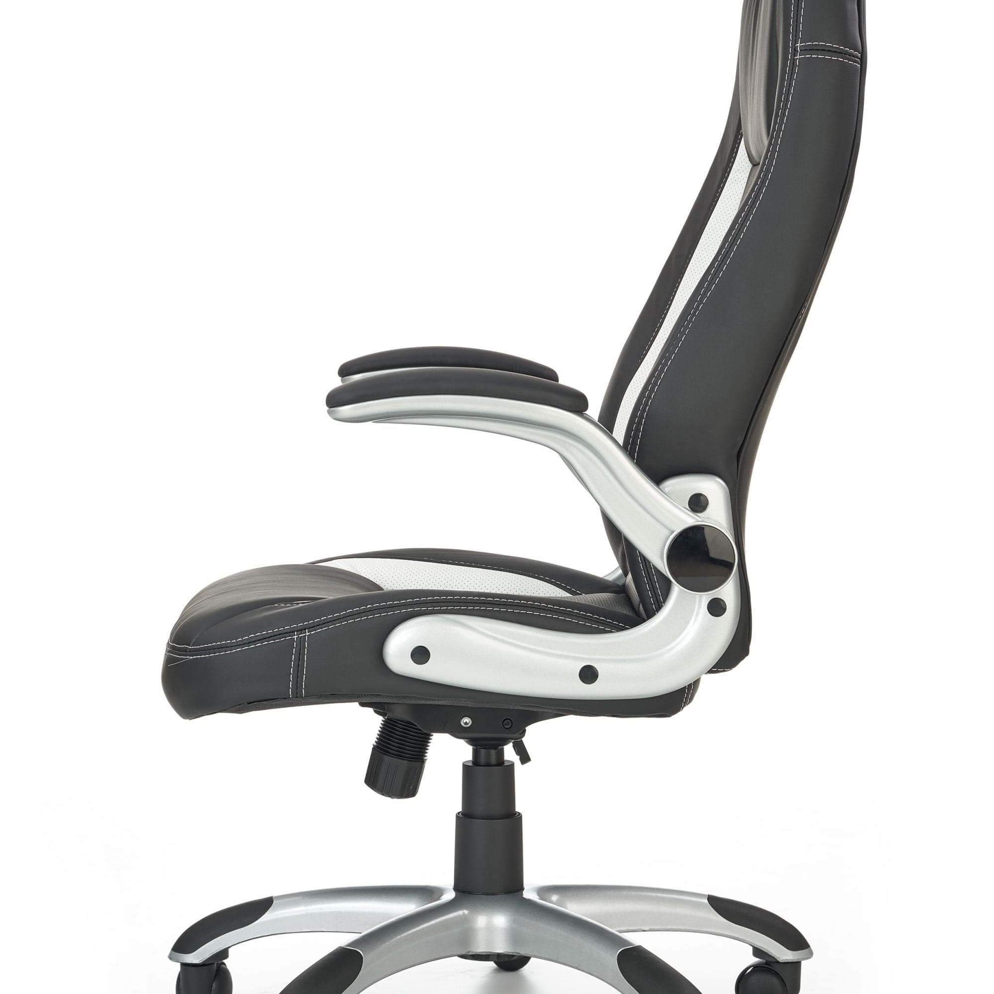 Halmar Scaun de birou directorial tapitat cu piele ecologica, Saverio Negru, l67xA65xH112-120 cm