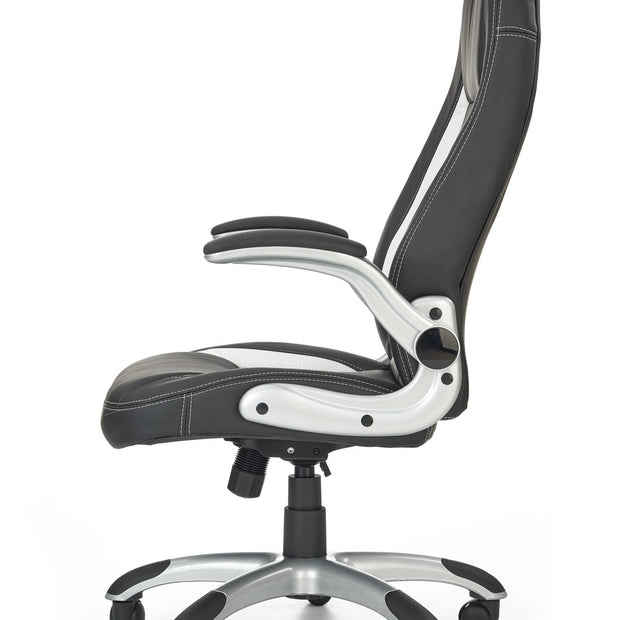 Halmar Scaun de birou directorial tapitat cu piele ecologica, Saverio Negru, l67xA65xH112-120 cm