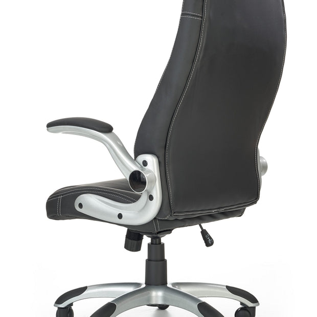 Halmar Scaun de birou directorial tapitat cu piele ecologica, Saverio Negru, l67xA65xH112-120 cm