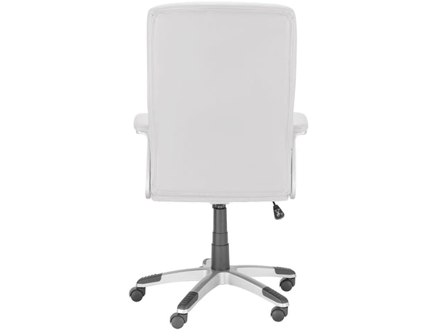 Dorel Home Scaun de birou directorial tapitat cu piele ecologica, Willis Alb / Argintiu, l66xA71xH122 cm