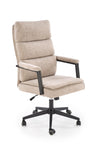 Scaun de birou directorial tapitat cu stofa, Adriano Bej / Negru, l65xA70xH104-110 cm