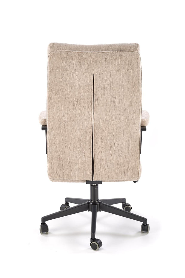 Scaun de birou directorial tapitat cu stofa, Adriano Bej / Negru, l65xA70xH104-110 cm (2)