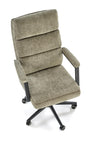 Scaun de birou directorial tapitat cu stofa, Adriano Verde Olive / Negru, l65xA70xH104-110 cm (1)