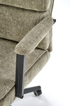 Scaun de birou directorial tapitat cu stofa, Adriano Verde Olive / Negru, l65xA70xH104-110 cm (7)