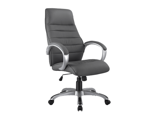 Scaun de birou tapitat cu piele ecologica, Q-046 Gri, l62xA50xH110 cm