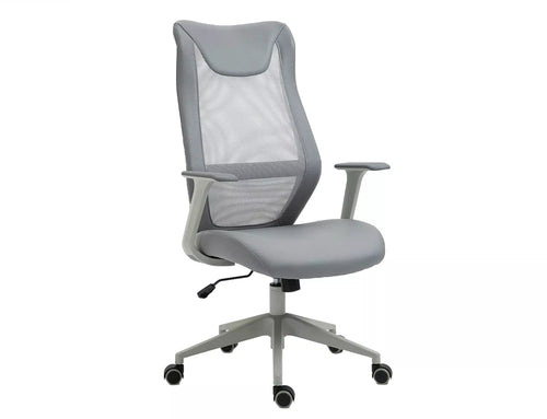 Scaun de birou tapitat cu piele ecologica, Q-346 Gri, l63xA46xH106 cm