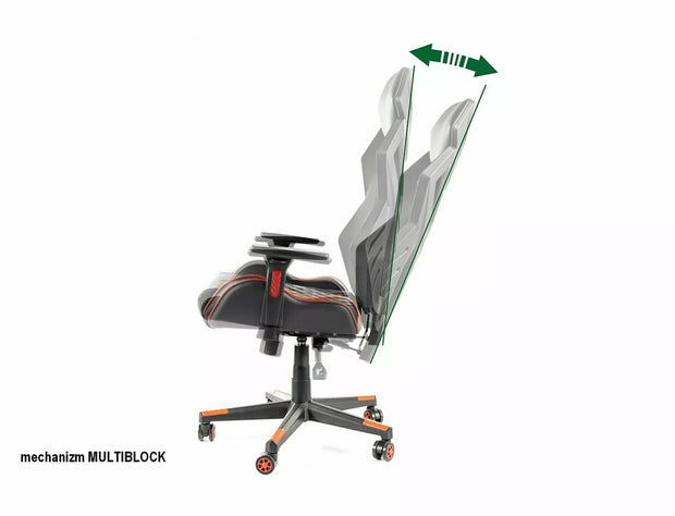 Scaun de birou tapitat cu piele ecologica, Revolt Negru, l67xA51xH120 cm (2)