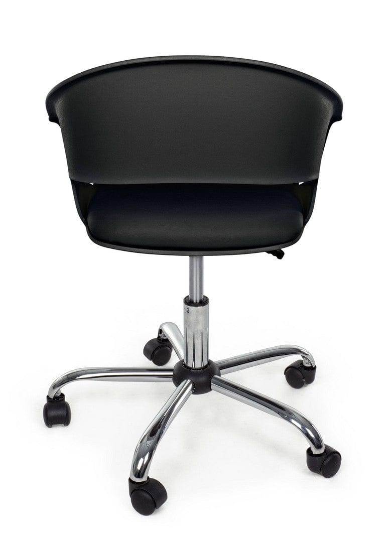 Bizzotto Scaun de birou tapitat cu piele ecologica Wells Negru, l50xA57,5xH72,5-82 cm