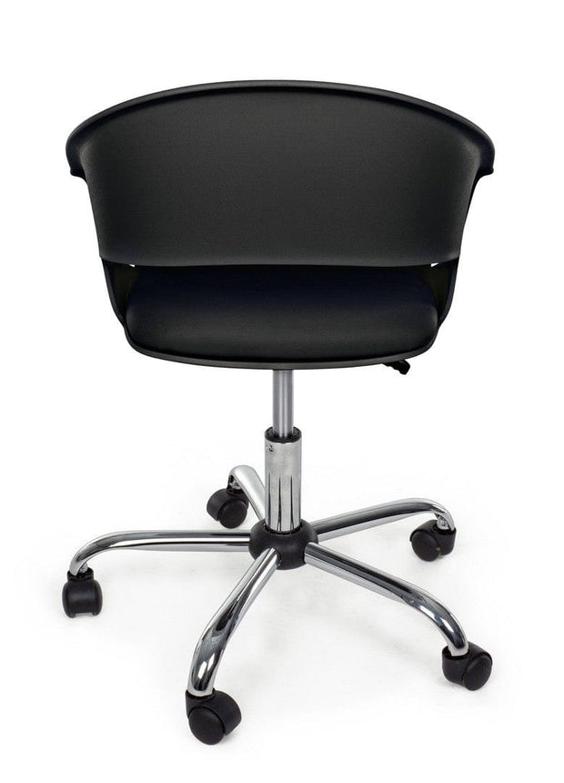 Bizzotto Scaun de birou tapitat cu piele ecologica Wells Negru, l50xA57,5xH72,5-82 cm