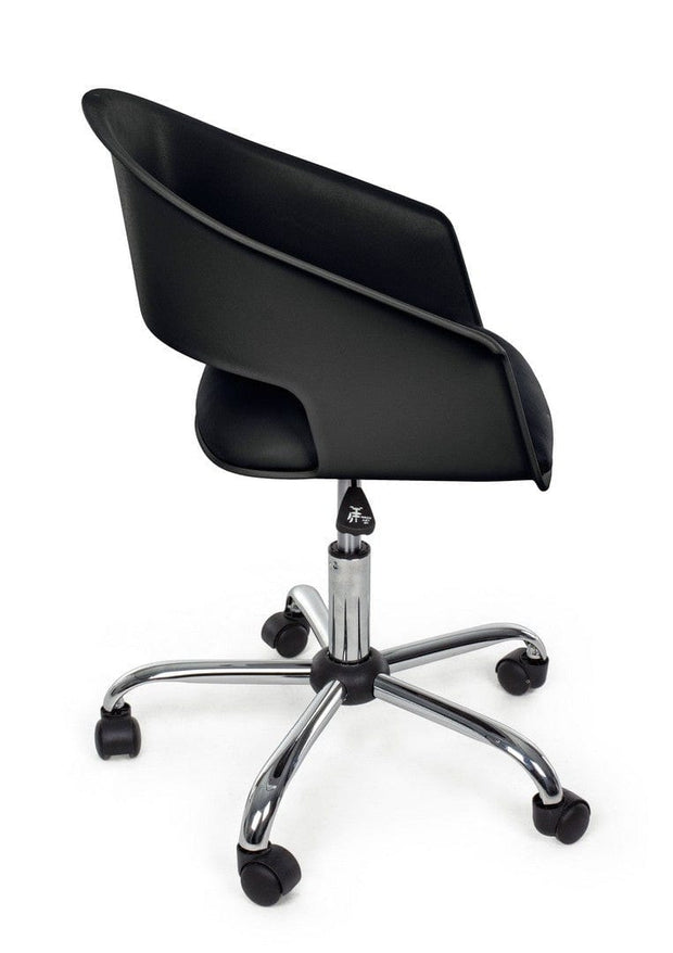 Scaun de birou tapitat cu piele ecologica Wells Negru, l50xA57,5xH72,5-82 cm (2)