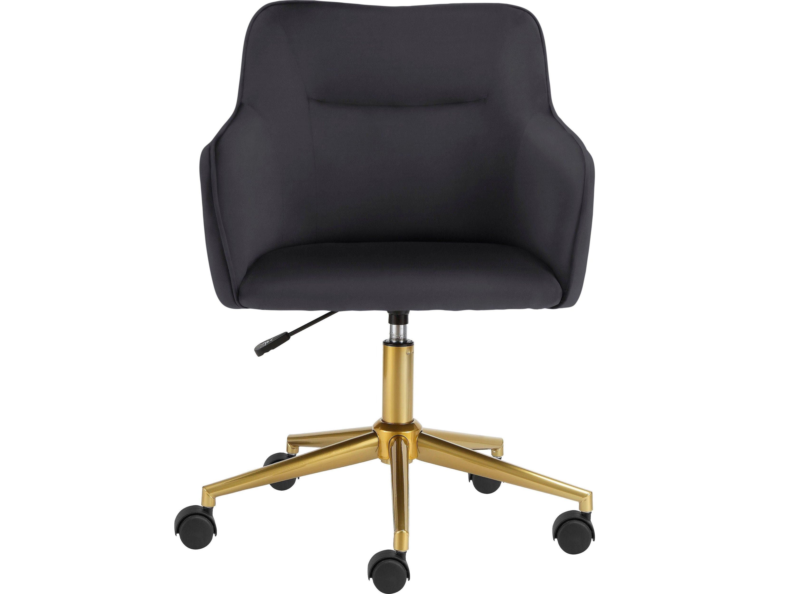 Dorel Home Scaun de birou tapitat cu stofa, Caspar Velvet Gri / Auriu, l59xA62xH83 cm