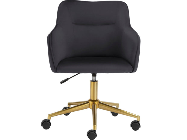 Dorel Home Scaun de birou tapitat cu stofa, Caspar Velvet Gri / Auriu, l59xA62xH83 cm