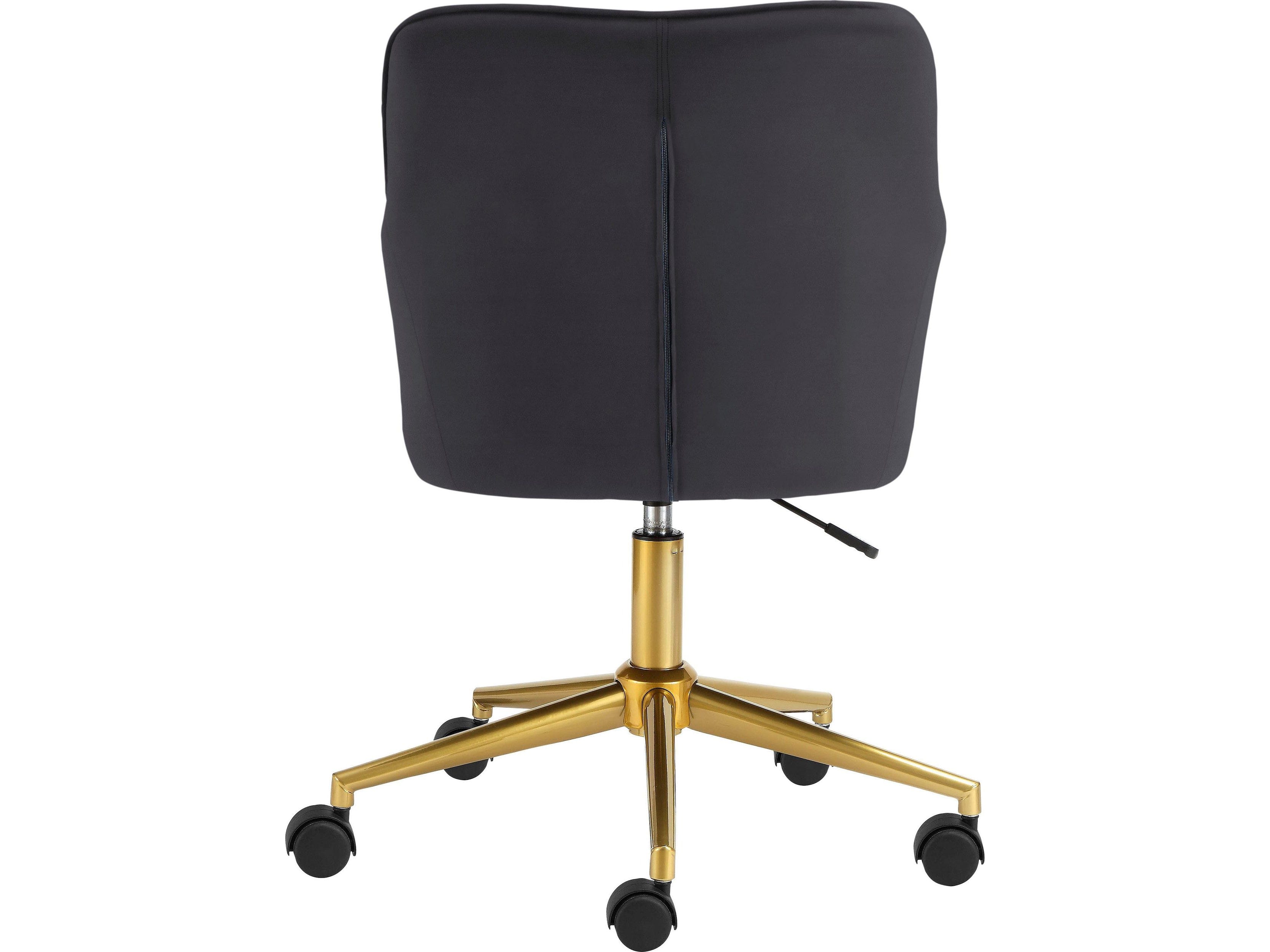 Dorel Home Scaun de birou tapitat cu stofa, Caspar Velvet Gri / Auriu, l59xA62xH83 cm