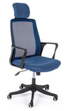 Scaun de birou tapitat cu stofa, Laurent Albastru, l59xA63,5xH114 cm