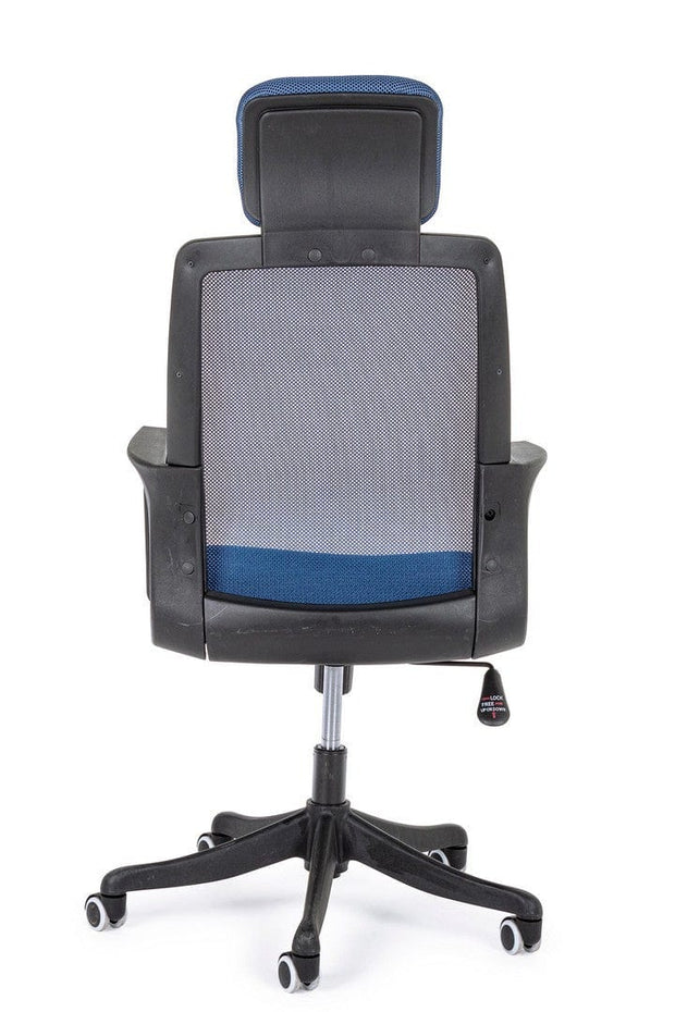 Scaun de birou tapitat cu stofa, Laurent Albastru, l59xA63,5xH114 cm (3)