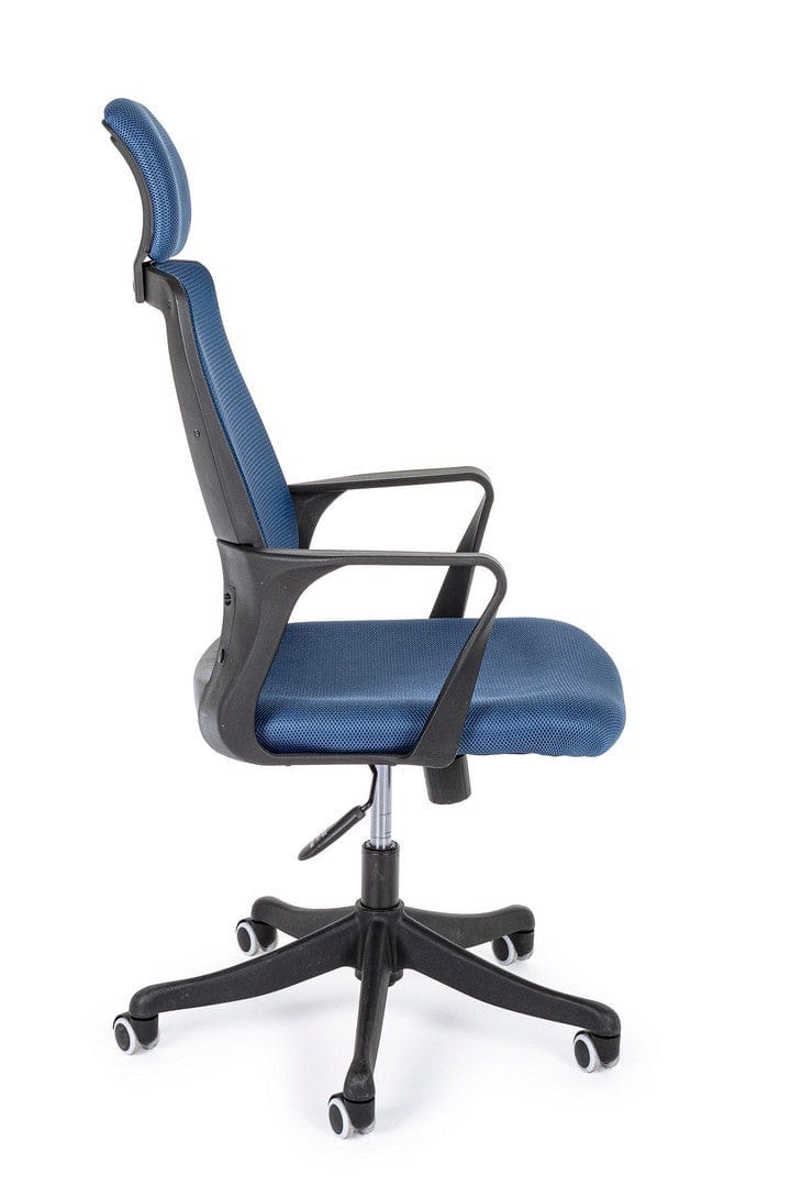 Scaun de birou tapitat cu stofa, Laurent Albastru, l59xA63,5xH114 cm (4)