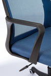 Scaun de birou tapitat cu stofa, Laurent Albastru, l59xA63,5xH114 cm (6)