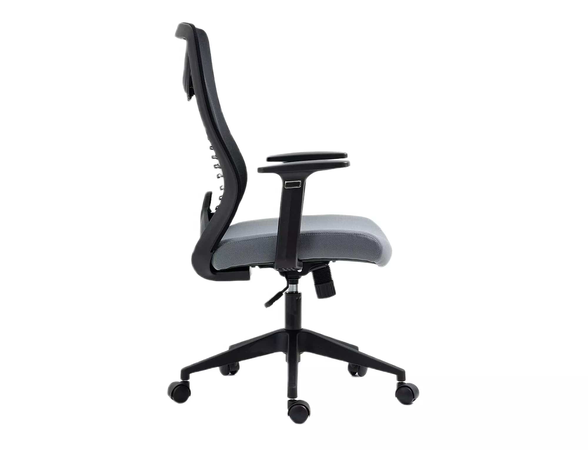 Scaun de birou tapitat cu stofa, Q-330 Gri / Negru, l62xA48xH103 cm (1)