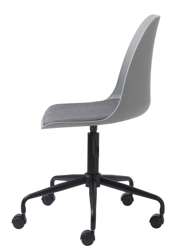 Unique Furniture A/S Scaun de birou tapitat cu stofa, Whistler Gri / Negru, l59xA44xH83-95 cm