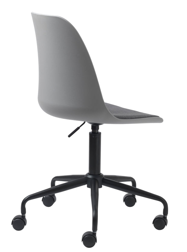 Unique Furniture A/S Scaun de birou tapitat cu stofa, Whistler Gri / Negru, l59xA44xH83-95 cm