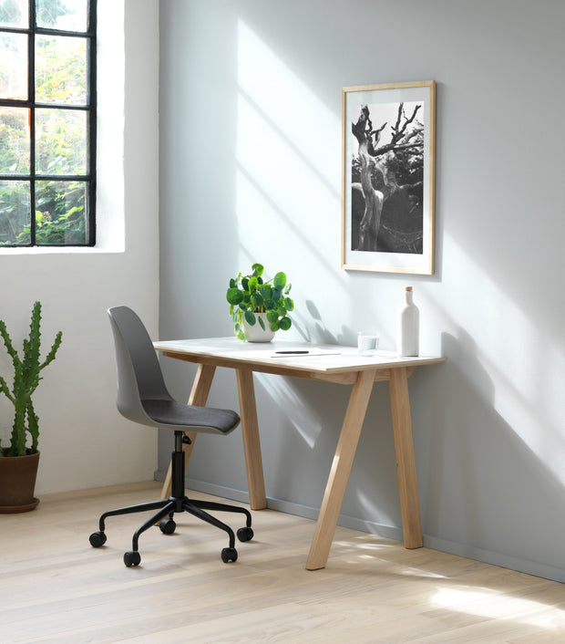 Unique Furniture A/S Scaun de birou tapitat cu stofa, Whistler Gri / Negru, l59xA44xH83-95 cm