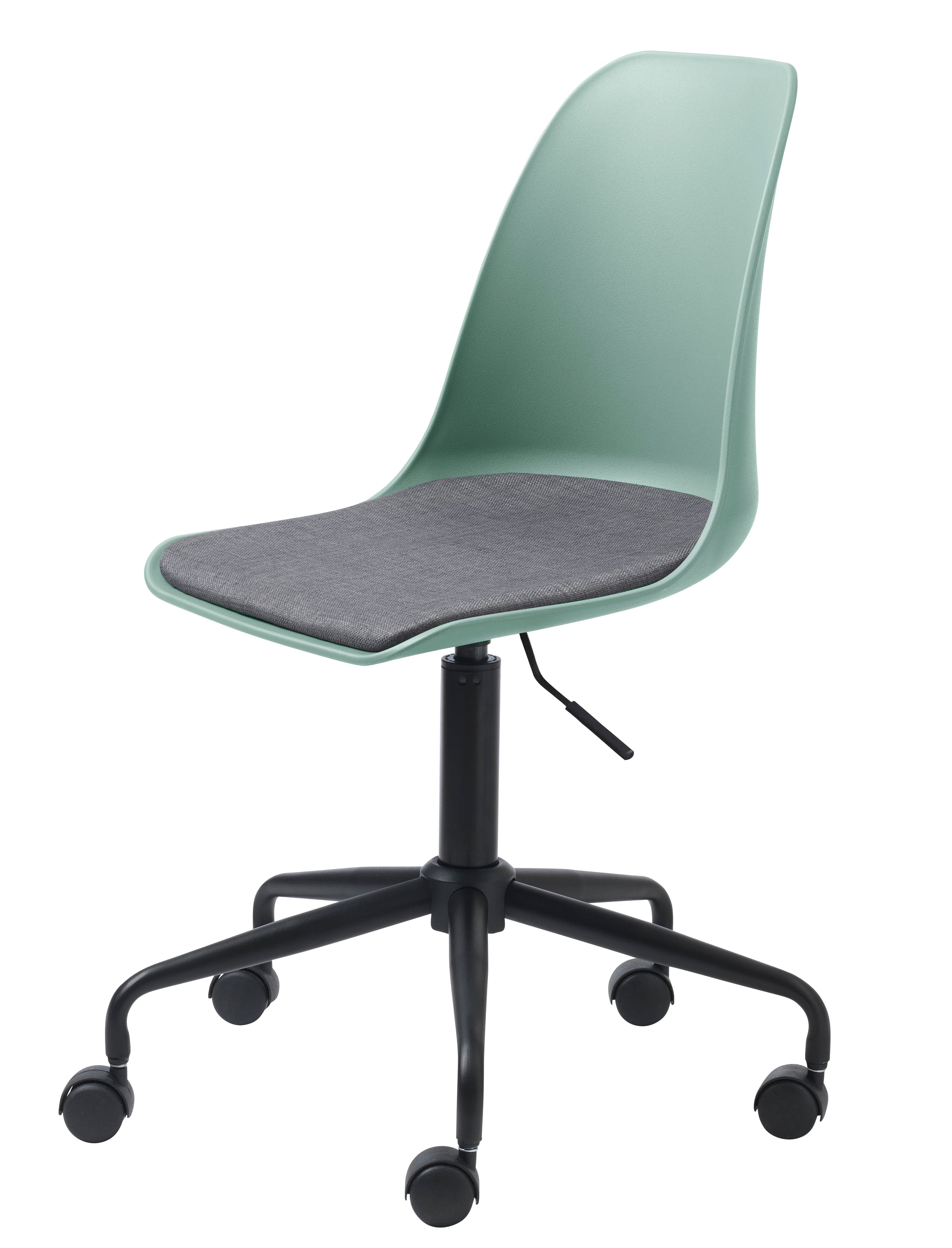 Unique Furniture A/S Scaun de birou tapitat cu stofa, Whistler Verde / Negru, l59xA44xH83-95 cm