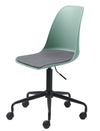 Unique Furniture A/S Scaun de birou tapitat cu stofa, Whistler Verde / Negru, l59xA44xH83-95 cm