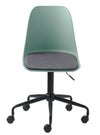 Unique Furniture A/S Scaun de birou tapitat cu stofa, Whistler Verde / Negru, l59xA44xH83-95 cm
