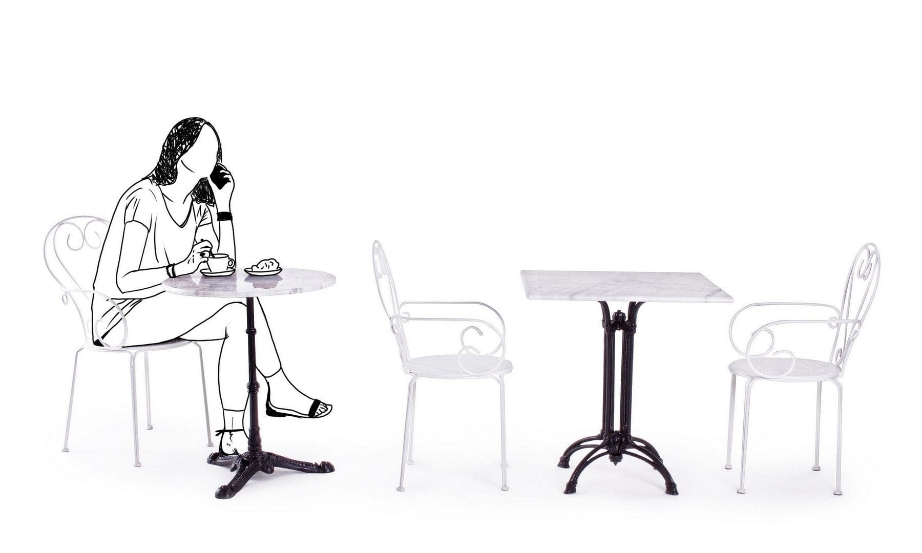 Scaun de gradina / terasa din metal Etienne, l49xA49xH89 cm (22)