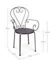 Scaun de gradina / terasa din metal Etienne, l49xA49xH89 cm (36)