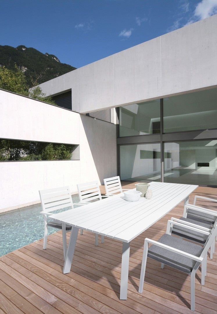 Scaun de gradina / terasa din metal Helina Gri Inchis / Alb, l55xA56,5xH86,5 cm (1)