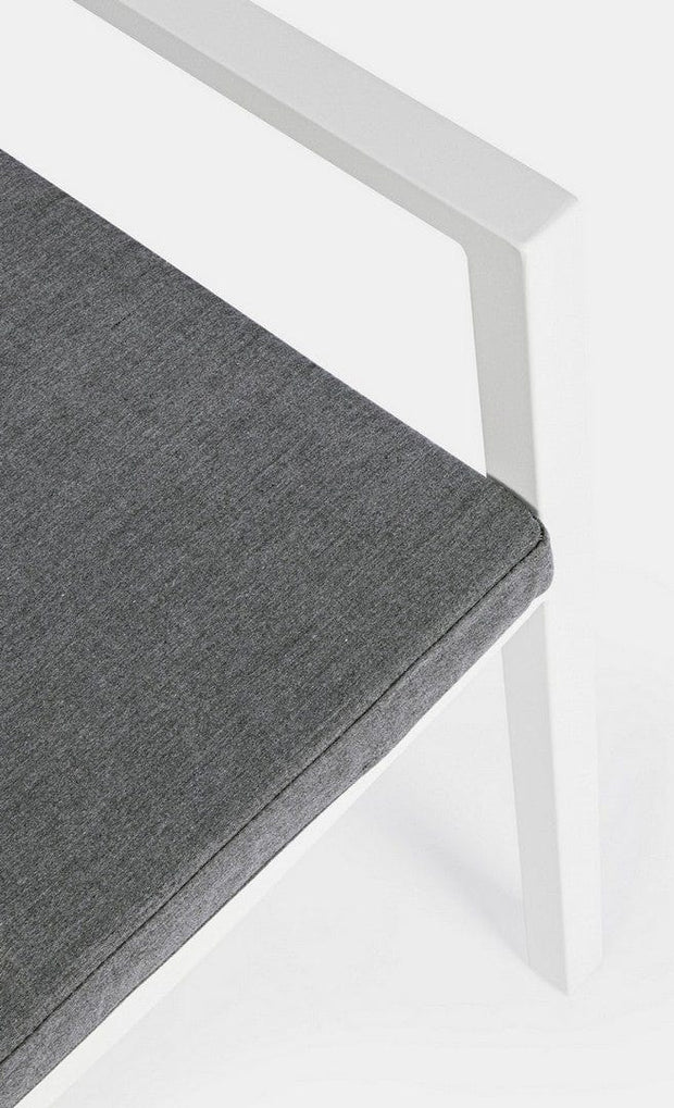 Scaun de gradina / terasa din metal Helina Gri Inchis / Alb, l55xA56,5xH86,5 cm (6)