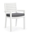 Scaun de gradina / terasa din metal Helina Gri Inchis / Alb, l55xA56,5xH86,5 cm (7)