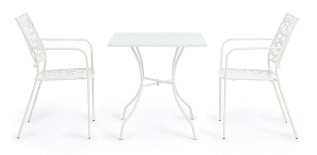 Scaun de gradina / terasa din metal Kelsie Alb, l54xA55xH89 cm (2)