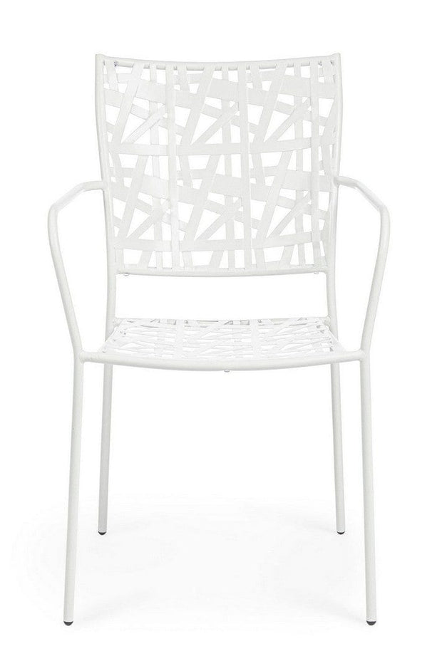 Scaun de gradina / terasa din metal Kelsie Alb, l54xA55xH89 cm (4)