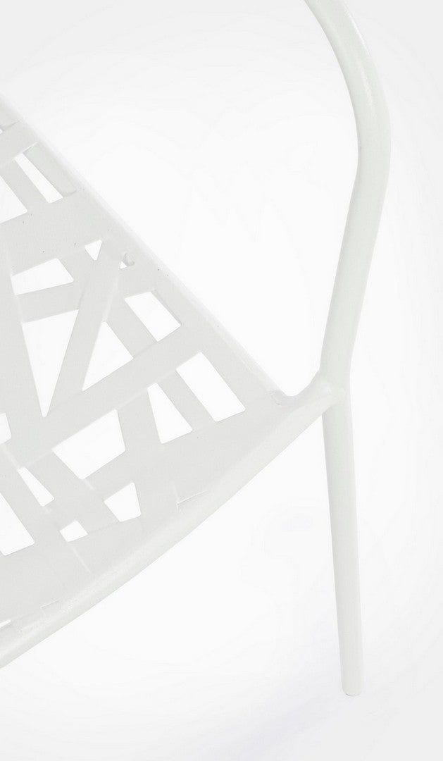 Scaun de gradina / terasa din metal Kelsie Alb, l54xA55xH89 cm (8)