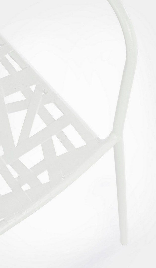 Scaun de gradina / terasa din metal Kelsie Alb, l54xA55xH89 cm (8)