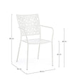 Scaun de gradina / terasa din metal Kelsie Alb, l54xA55xH89 cm (10)
