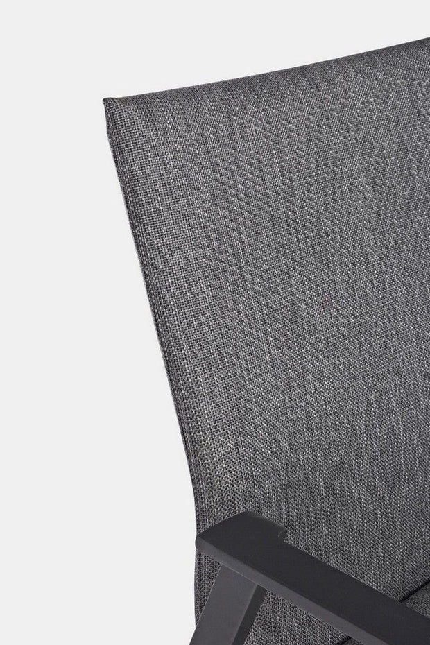 Scaun de terasa din metal, tapitat cu stofa, Odeon Gri Inchis / Negru, l55,5xA60xH83 cm (5)