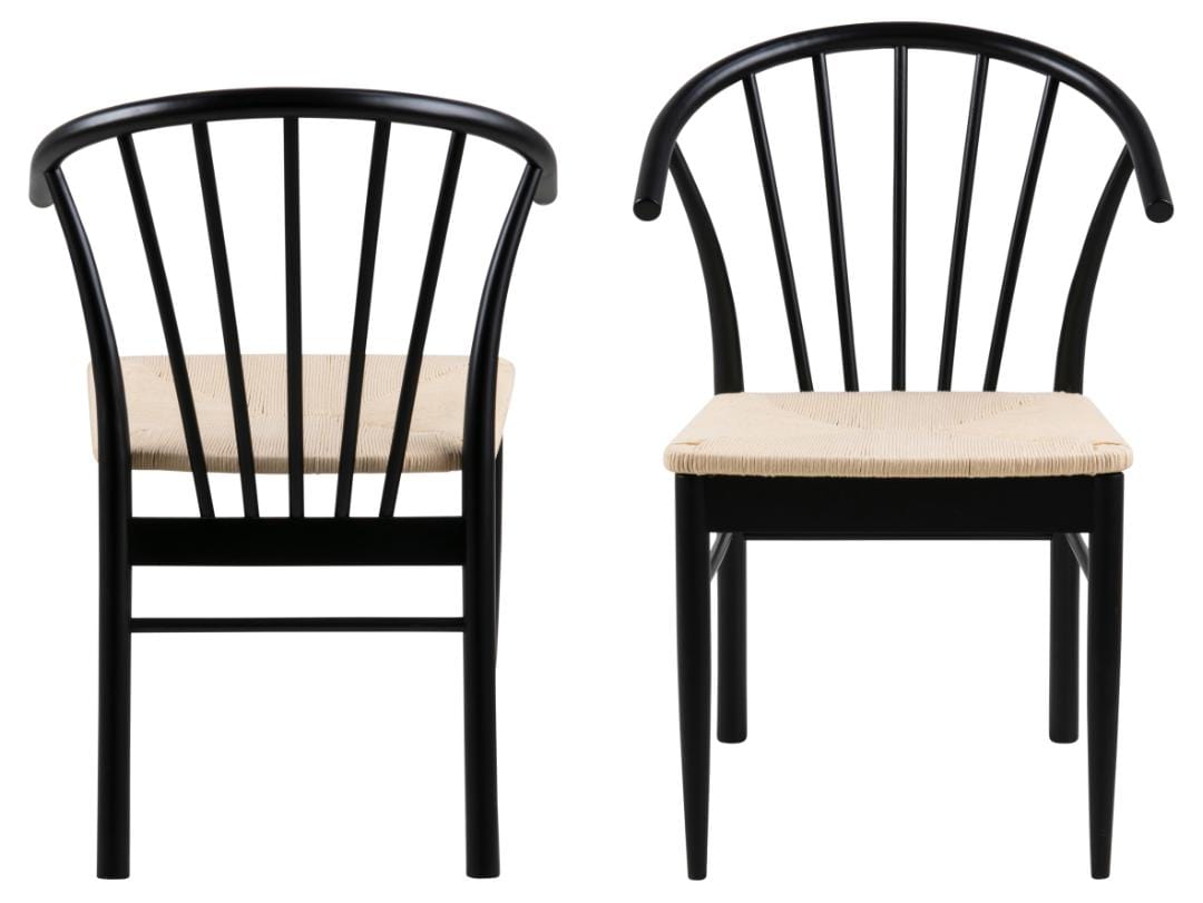 Actona Scaun din lemn, Cassandra Alb / Negru, l54xA54xH83 cm