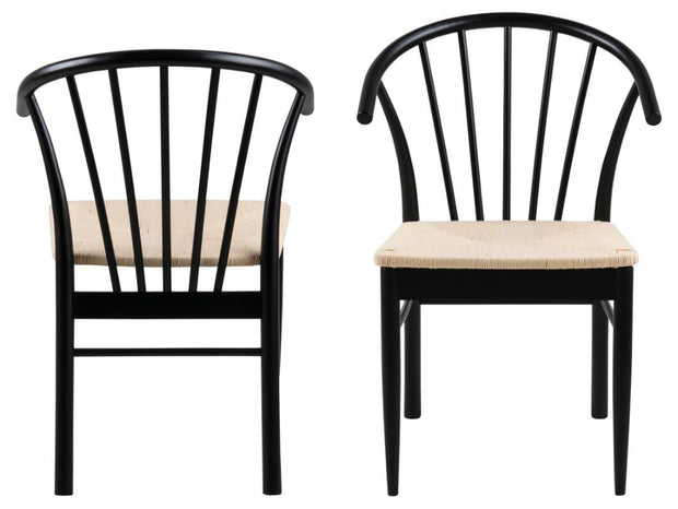 Actona Scaun din lemn, Cassandra Alb / Negru, l54xA54xH83 cm