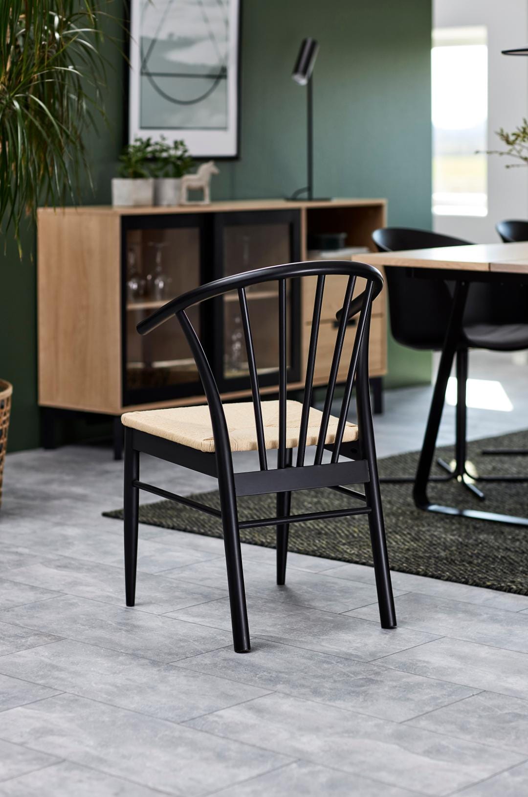 Actona Scaun din lemn, Cassandra Alb / Negru, l54xA54xH83 cm