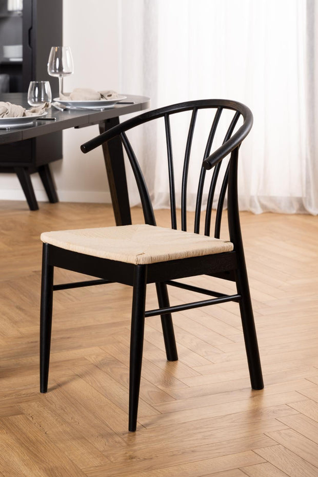 Actona Scaun din lemn, Cassandra Alb / Negru, l54xA54xH83 cm