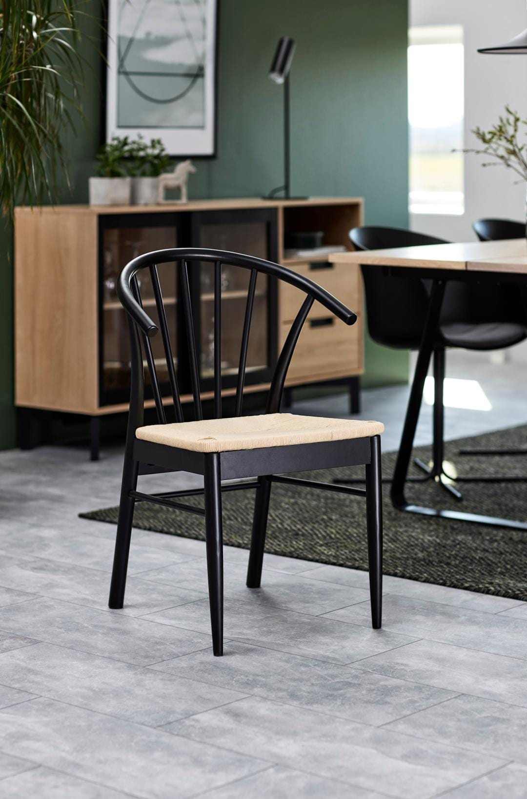 Actona Scaun din lemn, Cassandra Alb / Negru, l54xA54xH83 cm