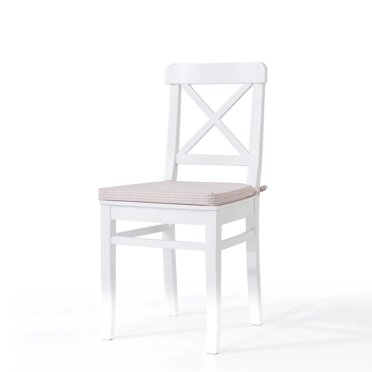 Scaun din lemn de fag, tapitat cu stofa Albero Alb, l42xA42xH88 cm