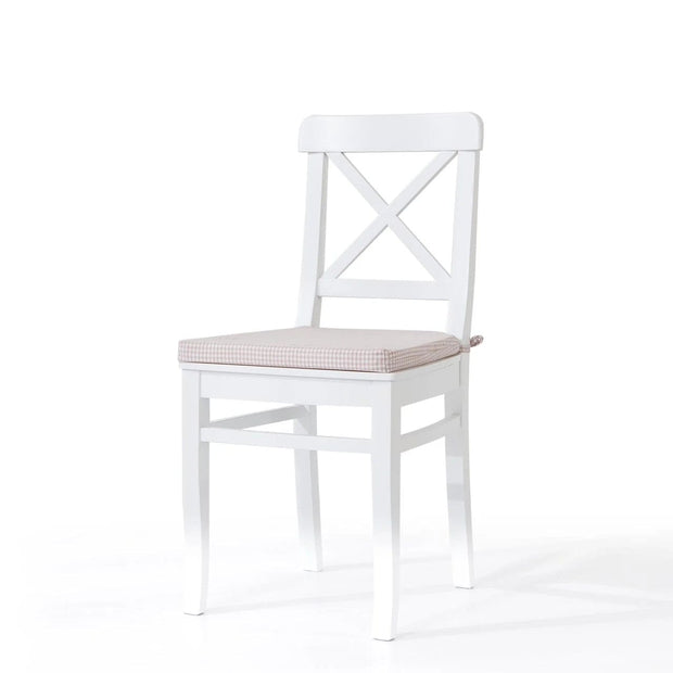 Scaun din lemn de fag, tapitat cu stofa Albero Alb, l42xA42xH88 cm